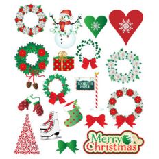 snow and wreaths christmas planner stickers