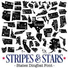 stripes and stars dingbat font