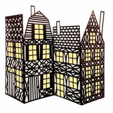timbered houses accordion card