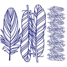 feathers papercut repeating border
