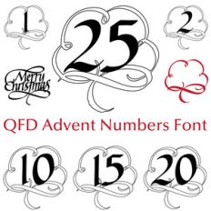 qfd flourished advent numbers font