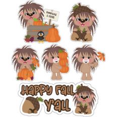 fall hedgehogs stickers