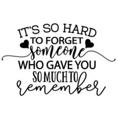 it's so hard to forget someone you gave you so much to remember