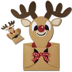 boy reindeer hug gift card holder