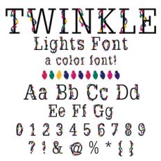 twinkle lights color font