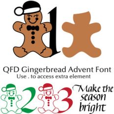 qfd gingerbread advent font