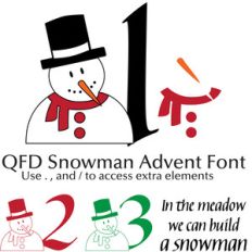 qfd snowman advent font