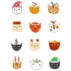 christmas cats stickers