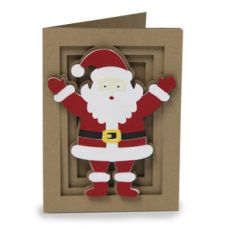 happy santa shadow box card