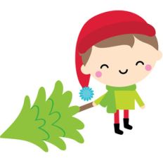 boy with tree - christmas town