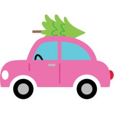 car with tree - christmas town