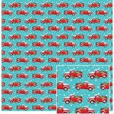 red truck in the snow pattern