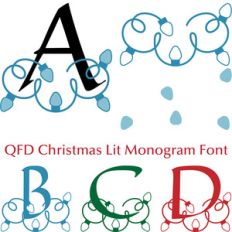 qfd christmas lit monogram font