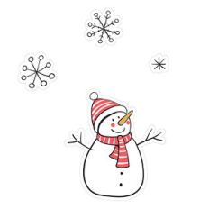fj doodle snowman and snowflakes