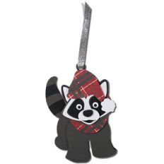 winter raccoon gift tag ornament