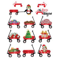 christmas red wagon planner stickers