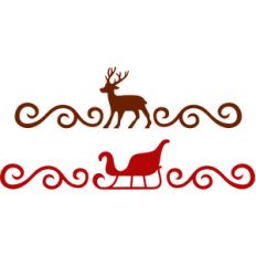 reindeer and sleigh swirls borders