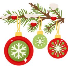 christmas branch with ornaments