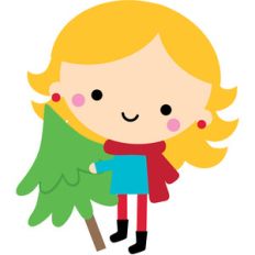 girl with tree - christmas town