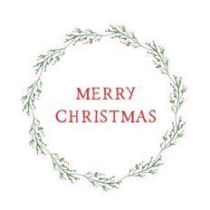 merry christmas foliage wreath