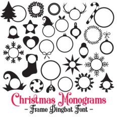 christmas monogram frame font