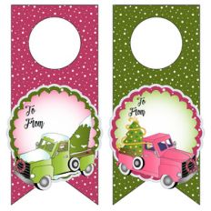 vintage trucks wine tags