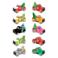 vintage christmas trucks planner stickers