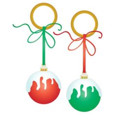 red and green christmas ornaments wine tags