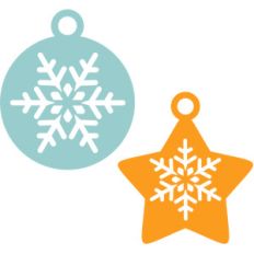 ornaments snowflakes tag