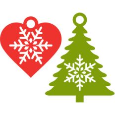 ornaments snowflakes tag