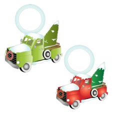 antique christmas truck wine tags