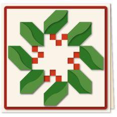 holly checker quilt block 5x5 card