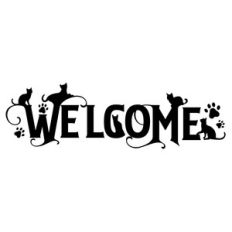 welcome cat sign