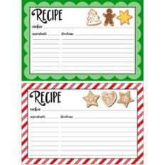 4x6 christmas recipe cards