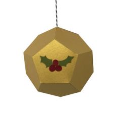 holly and berries hexagon ornament