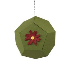 poinsettia hexagon ornament