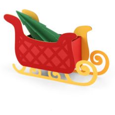 3d sleigh with tree