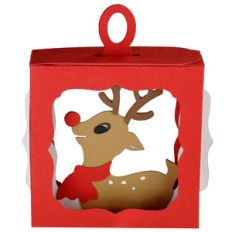 baby rudolph hanging ornament box