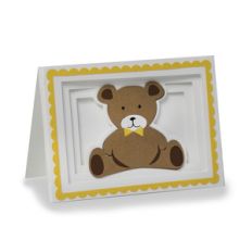 baby teddy bear shadow box card