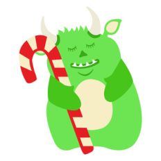 candy cane monster: happiness