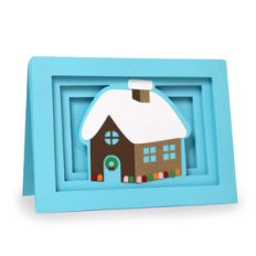 snowy house shadow box card