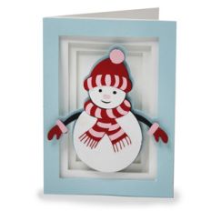 warm snowman shadow box card