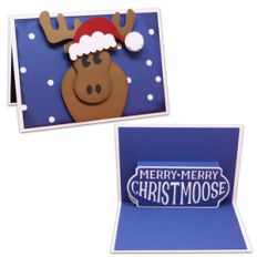 merry christmoose pop-up card