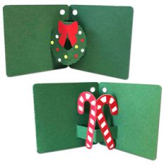 pop-up wreath and candy cane gift tags