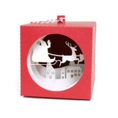 santa's sleigh cube ornament