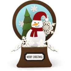 snowglobe box card snowman