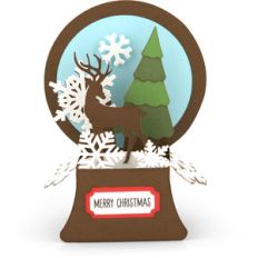 snowglobe box card reindeer
