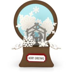snowglobe box card nativity