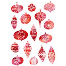 retro vintage bauble stickers