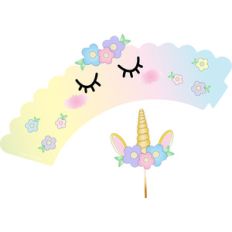 unicorn cupcake wrapper and topper